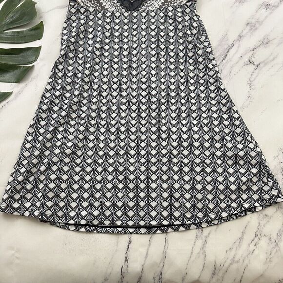 Prana Womens Cora Sundress Size S Black Gray Geometric Print Shelf Bra Stretch - Picture 4 of 10